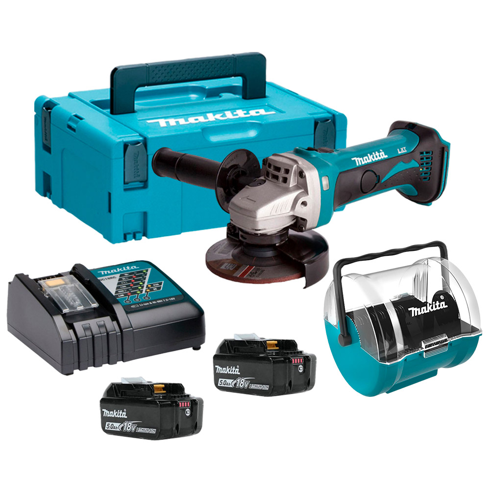 Esmeril Angular 4-1/2" 18V Bl Xpt Hm + Org. De Discos Makita