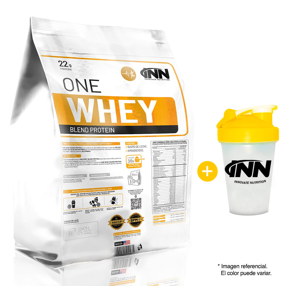 Ripley PROTEÍNA INN ONE WHEY BLEND PROTEIN 3KG VAINILLA + SHAKER