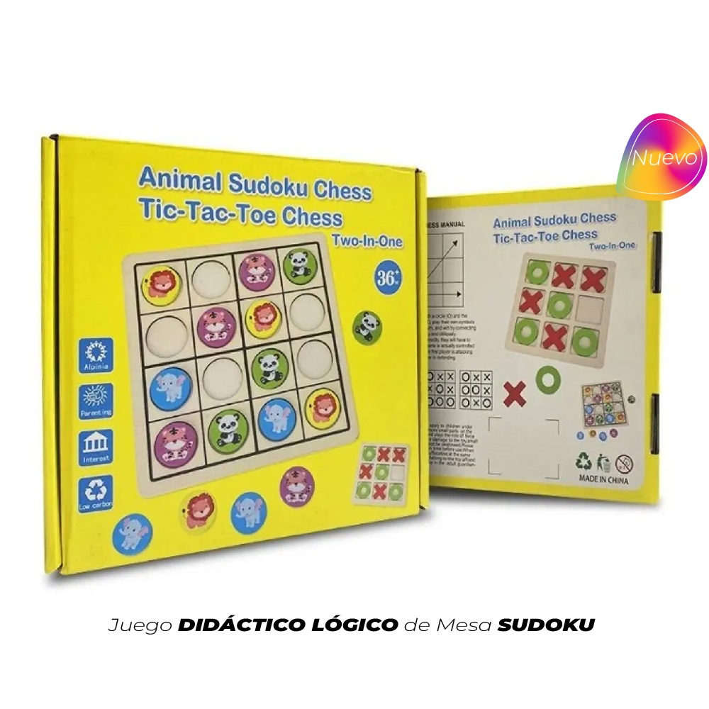 Didáctico Lógico Sudoku De Animales Tic Tac Toe