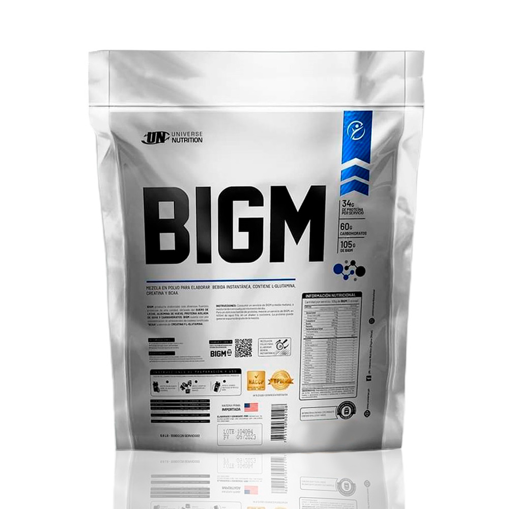 GANADOR DE PESO UNIVERSE NUTRITION BIGM 5KG VAINILLA SHAKER